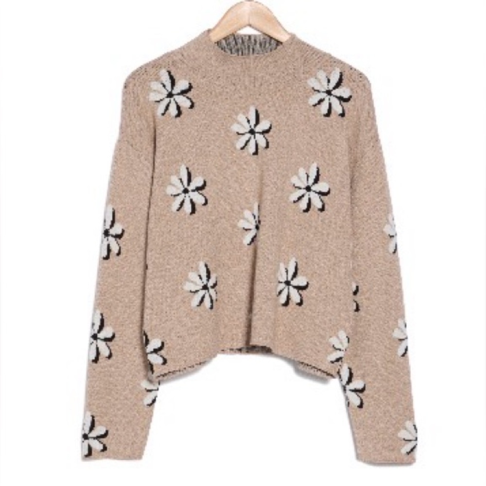 Industry Floral Beige Sweater